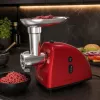 Brock MG 1502 RD Picadora de carne 1500W, Rojo/Acero