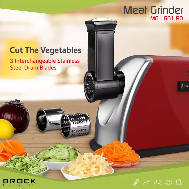 Brock MG 1601 RD picadora de carne 1400W, rojo/acero