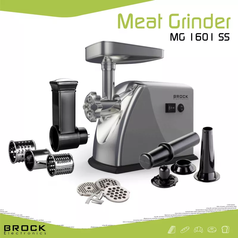 Brock MG 1601 SS picadora de carne 1400W, rojo/acero