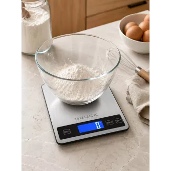 Brock SKS 1008 Báscula de cocina digital en formato grande con pantalla LED