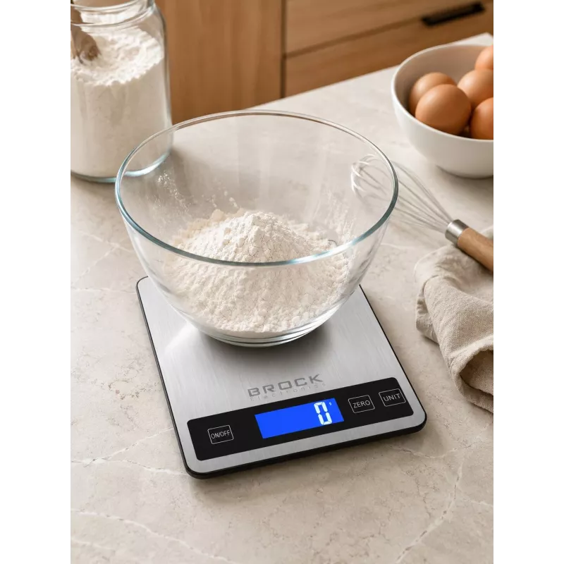 Brock SKS 1008 Báscula de cocina digital en formato grande con pantalla LED