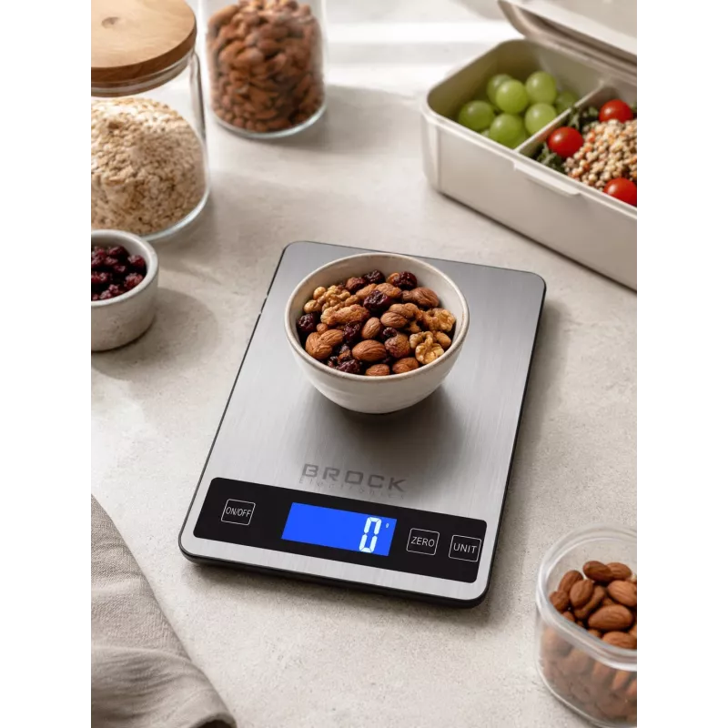 Brock SKS 1008 Báscula de cocina digital en formato grande con pantalla LED