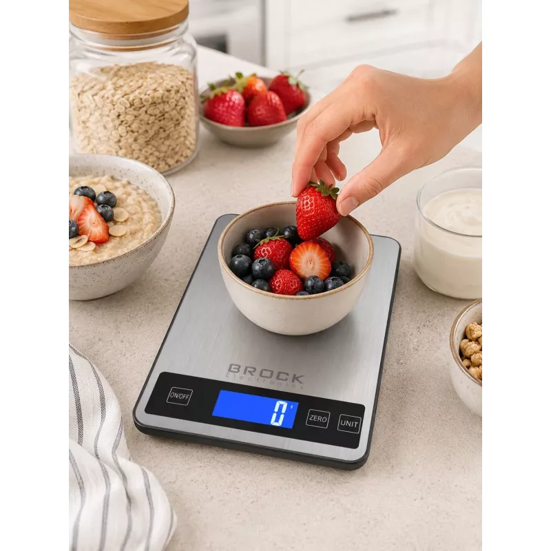 Brock SKS 1008 Báscula de cocina digital en formato grande con pantalla LED