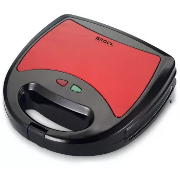 Brock SSM 2003 RD Sandwichera, gofrera y parrilla 3 en 1, 750 W, Negro/Rojo
