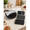 Brock SSM 2004 SS Máquina 3 en 1 para sándwiches, gofres y pastas de nuez, 750W, Negro/Acero inoxidable