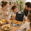 Brock SSM 3008 WH Sandwichera XXL de 8 bocadillos, 1400W, Placas triangulares antiadherentes, Mango frío, Cierre de seguridad, Almacenamiento vertical, Blanco