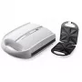 Brock SSM 3008 WH Sandwichera XXL de 8 bocadillos, 1400W, Placas triangulares antiadherentes, Mango frío, Cierre de seguridad, Almacenamiento vertical, Blanco