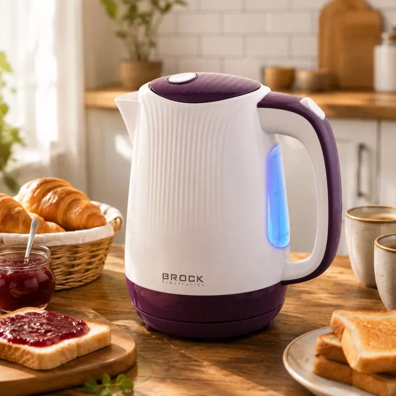 Brock WK 08 PR Hervidor eléctrico 1,7L 2000W blanco/lila