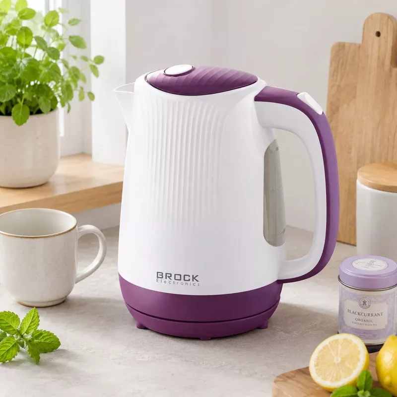 Brock WK 08 PR Hervidor eléctrico 1,7L 2000W blanco/lila
