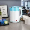 Brock WK 5521 WH Hervidor eléctrico 1,8L 1500W blanco/azul con base 360°