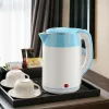 Brock WK 5521 WH Hervidor eléctrico 1,8L 1500W blanco/azul con base 360°