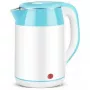 Brock WK 5521 WH Hervidor eléctrico 1,8L 1500W blanco/azul con base 360°