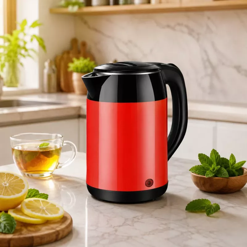 Brock WK 5522 RD Hervidor eléctrico 1,8L 1500W negro/rojo con base 360°