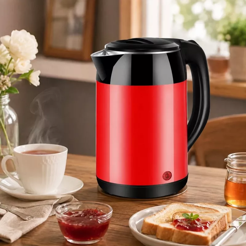 Brock WK 5522 RD Hervidor eléctrico 1,8L 1500W negro/rojo con base 360°