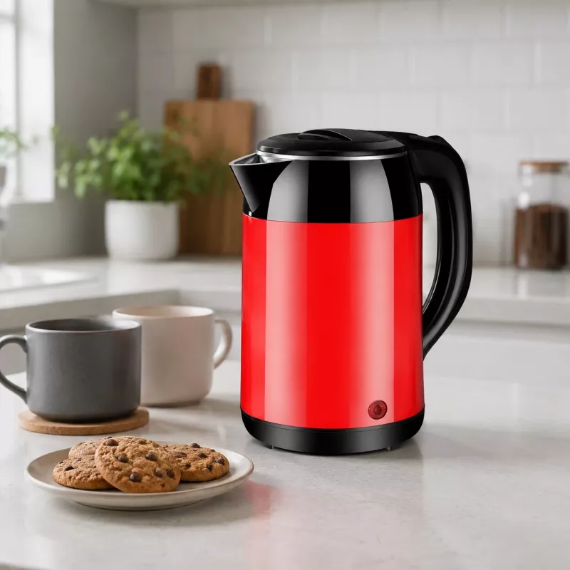 Brock WK 5522 RD Hervidor eléctrico 1,8L 1500W negro/rojo con base 360°