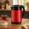 Brock WK 5522 RD Hervidor eléctrico 1,8L 1500W negro/rojo con base 360°