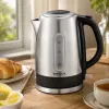 Brock WK 9903 SS Hervidor eléctrico 1,7L 2200W Negro/Acero inoxidable con base 360°