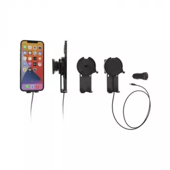 Brodit 216327 Soporte activo con cargador MagSafe y cargador de coche, Negro