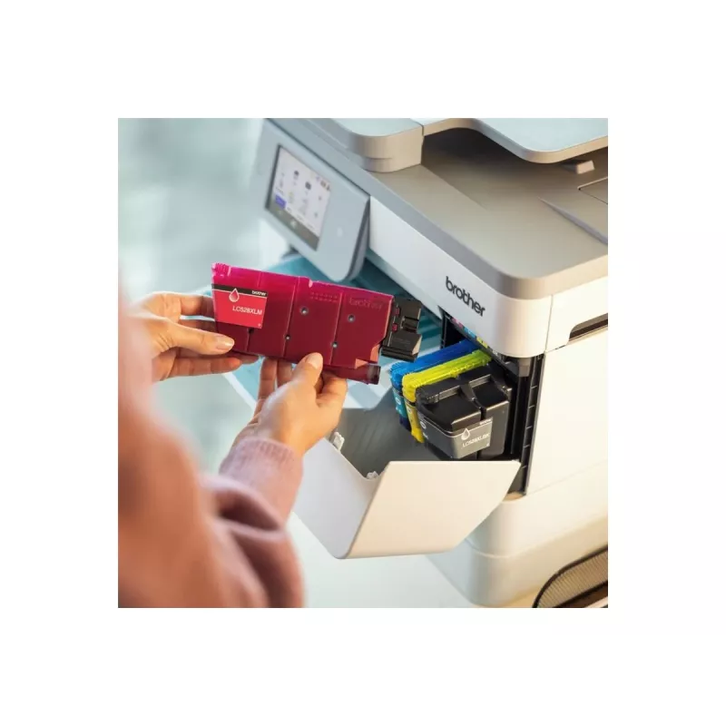 Impresora multifunción de inyección de tinta color A3 Brother MFC-J5117DW con impresión, copia, escaneo, fax, dúplex, Wi-Fi, Ethernet, USB, bandeja de papel de 250 hojas, ADF de 50 hojas, pantalla táctil, Blanco