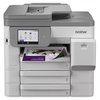Impresora multifunción de inyección de tinta color A3 Brother MFC-J5117DW con impresión, copia, escaneo, fax, dúplex, Wi-Fi, Ethernet, USB, bandeja de papel de 250 hojas, ADF de 50 hojas, pantalla táctil, Blanco