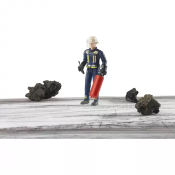 BRUDER bworld bombero con accesorios (azul/amarillo) figura de acción escala 1:16