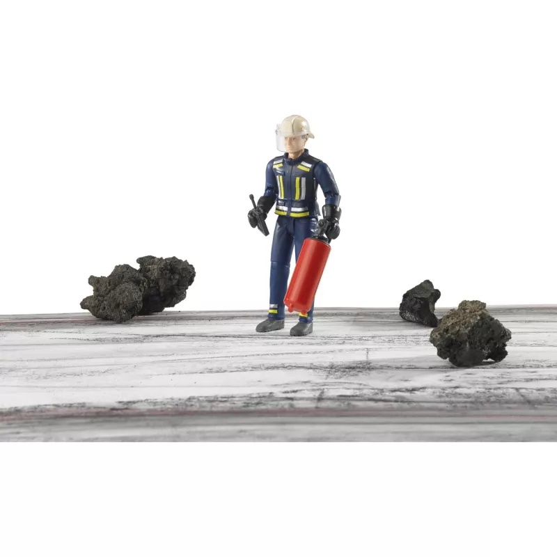 BRUDER bworld bombero con accesorios (azul/amarillo) figura de acción escala 1:16