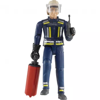 BRUDER bworld bombero con accesorios (azul/amarillo) figura de acción escala 1:16