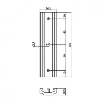 BRUMBERG 87116080 Conector longitudinal para sistema de carriles de 3 fases, negro