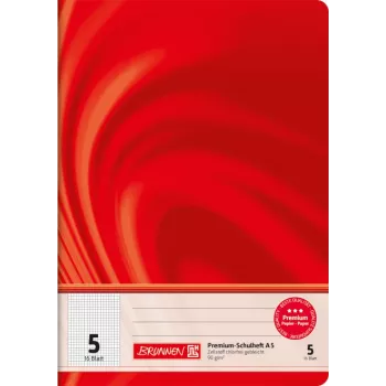 BRUNNEN Cuaderno escolar Vivendi Lineatur 5 cuadriculado sin margen A4 16 hojas 32 páginas 80 g/m² papel blanco grapado cubierta de cartón colores surtidos