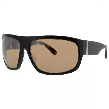 Gafas de sol de hombre BUGATTI MAN 43C-BK - montura de acetato negra con lentes de policarbonato gris oscuro, protección UV400, 66/15/123 mm