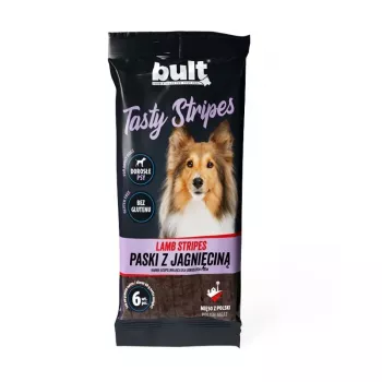 BULT Tasty Stripes Cordero Snacks para perros – Tiras de cordero blandas y masticables, 6 unidades (80 g)