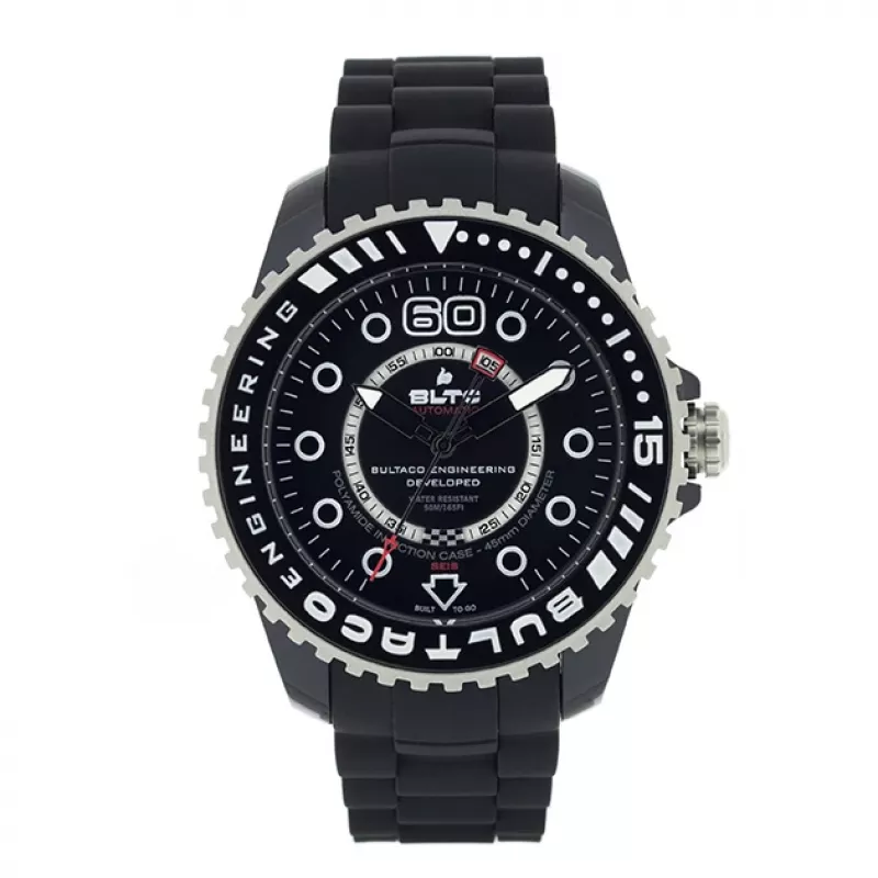 BULTACO Reloj de hombre BLPB45A-CB1 (45mm) cuarzo analógico acero inoxidable silicona negro