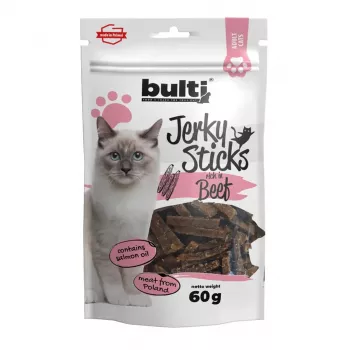 BULTI Jerky Sticks Ricos en ternera Snacks para gatos 60g