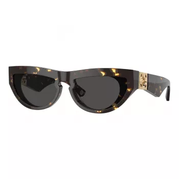 Burberry BE4422U410687 Gafas de sol para mujer - montura cuadrada gris transparente, lentes gris oscuro, 58 mm