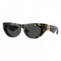 Burberry BE4422U410687 Gafas de sol para mujer - montura cuadrada gris transparente, lentes gris oscuro, 58 mm