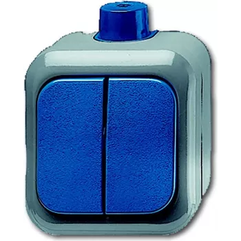 Busch-Jaeger 1084-0-0839 mecanismo de interruptor basculante, conmutador unipolar, 10 AX, 250 V, empotrar, azul/gris