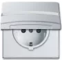 Busch-Jaeger 2064-0-0300 base de enchufe Schuko, 2P+E, 16A, 250V, IP44, plata
