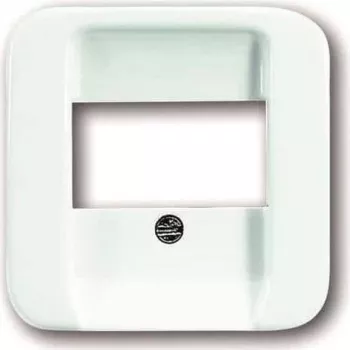 Busch-Jaeger future linear placa central con tapa abatible para toma SCHUKO, blanco estudio 2CKA001724A1705