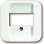 Busch-Jaeger future linear placa central con tapa abatible para toma SCHUKO, blanco estudio 2CKA001724A1705