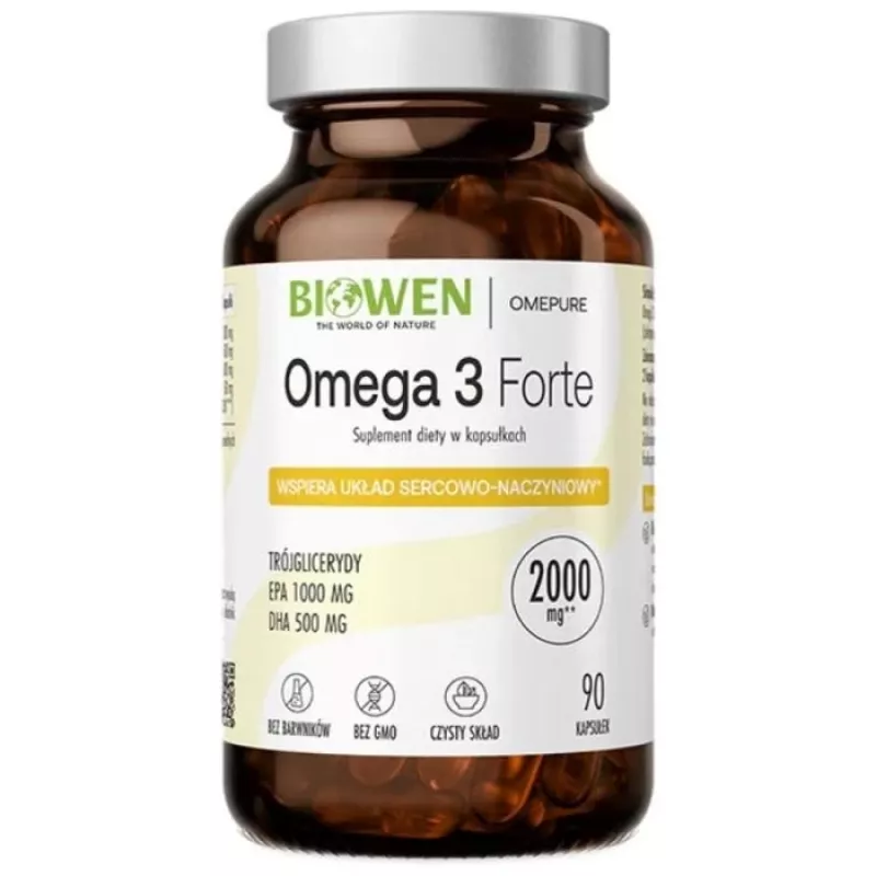 BWN BIOWEN Omega 3 Forte 1000 mg EPA, 500 mg DHA – complemento alimenticio para personas – 90 cápsulas