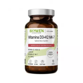 BWN BIOWEN Vitamina D3 + K2 MK-7 Complemento alimenticio – 90 cápsulas