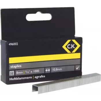 C.K Tools 496005 Grapas de alambre plano galvanizadas 10,5 x 14 mm, pack de 1000 (Tipo 53)