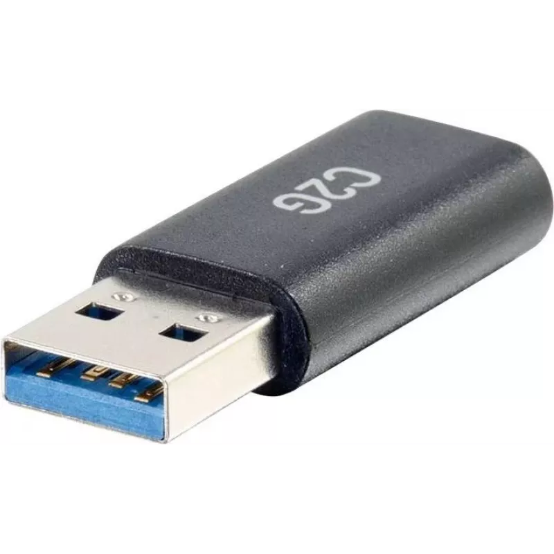 C2G Adaptador USB C a USB - Adaptador SuperSpeed USB - 5 Gbit/s - conector hembra USB-C a conector macho USB-A - USB 3.0 - Encapsulado - Negro