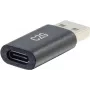 C2G Adaptador USB C a USB - Adaptador SuperSpeed USB - 5 Gbit/s - conector hembra USB-C a conector macho USB-A - USB 3.0 - Encapsulado - Negro