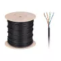 CABLETECH Cable de cobre para ordenador - UTP Cat5e Par trenzado + Gel, 305 m, Negro, Exterior