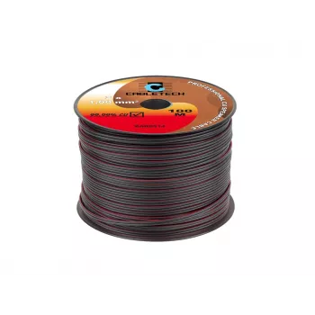 CABLETECH Cable de altavoz 1,0mm Negro 100m