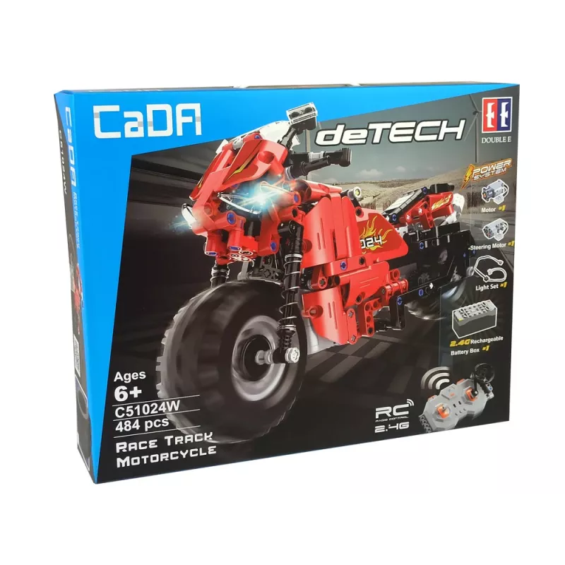 CADA Set de bloques de construcción moto con control remoto 2.4G 484 piezas