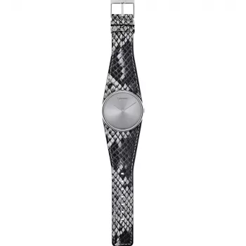 CALVIN KLEIN K5V231Q4 Reloj mujer 39mm cuarzo acero inoxidable oro rosa PVD piel negra