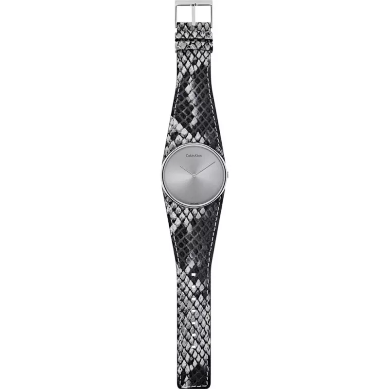 CALVIN KLEIN K5V231Q4 Reloj mujer 39mm cuarzo acero inoxidable oro rosa PVD piel negra