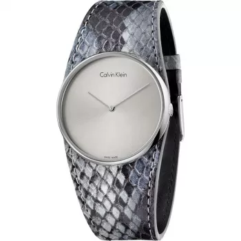 CALVIN KLEIN K5V231Q4 Reloj mujer 39mm cuarzo acero inoxidable oro rosa PVD piel negra